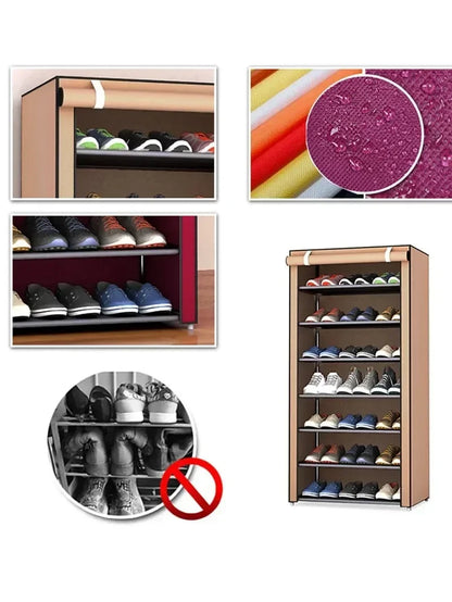 Dustproof Shoe Storage Rack Organizer Multilayer Nonwoven Shoes Storage Cabinet Home Hallway Space-saving Cabinets Shoe Shelf