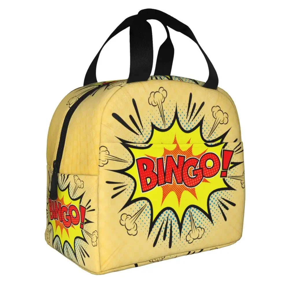 Hot Game Bingo Lunch Bag Leakproof Cooler Thermal Insulated Lunch Box For Women Kids School Beach Camping Travel Food Tote Bags