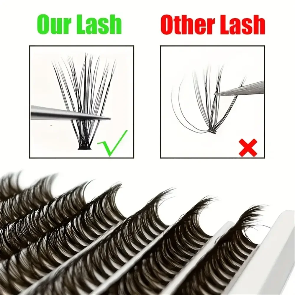 200 Pcs Brown Cluster Eyelashes 40D Grafting Individual Volume Lashes Extension Makeup Tool For Natural And Dramatic Look