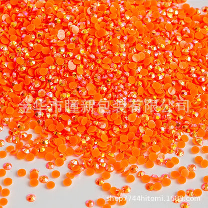 Factory Direct Sales Flats Bottom Resin Diamond Nail Art Diamond Colorful DIY Jelly AB 14 Faceted Fujisaki Diamond Mobile Pho...