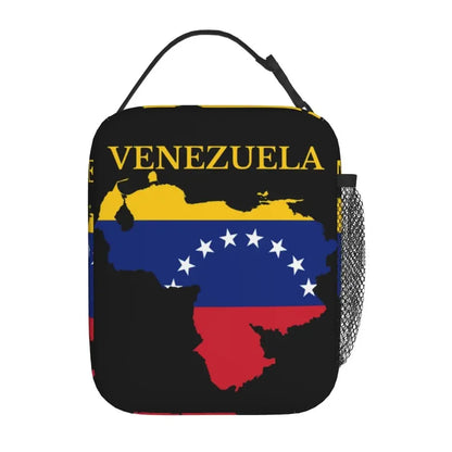 Venezuela Map Flag Country Thermal Insulated Lunch Bag Women Republic Of Venezuela Resuable Lunch Container for Outdoor Food Box