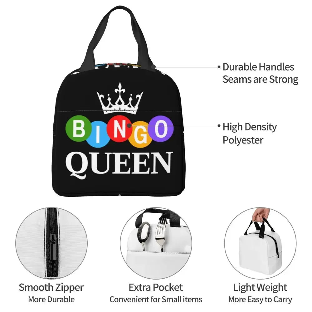 Hot Game Bingo Lunch Bag Leakproof Cooler Thermal Insulated Lunch Box For Women Kids School Beach Camping Travel Food Tote Bags