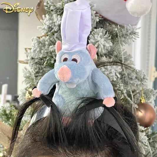 Disney Ratatouille Hairband New Cartoon Plush Doll Headband French Wide-Brimmed Hairpin Photo Headdress Creativity Girl Toy Gift