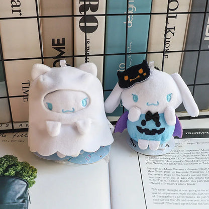 Hellokitty Halloween Doll Cinnamoroll Kuromi Kawaii Ghost Plush Toy Key Pendant Bag Accessories Birthday Gifts Halloween Toys