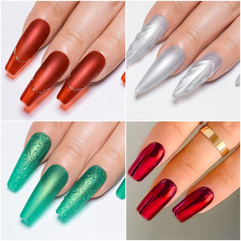 6Pcs Metallic Gel Nail Polish Set Mirror Metal Color Gel Polish Semi Permanent Varnish Soak Off UV LED Gel Nail Art Manicure