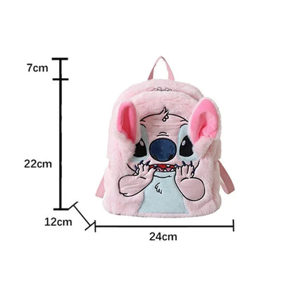 Disney New Stitch Plush Backpack Cartoon Fashion 3D Mini Women's Backpack Large Capacity Cute Children's Schoolbag High Quality