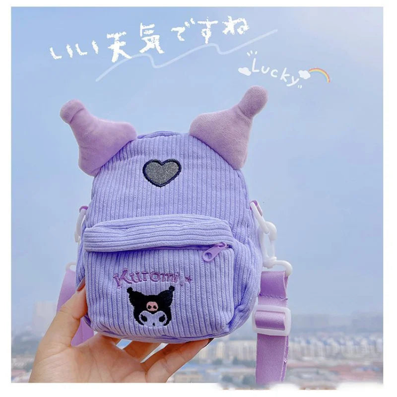 Kawaii Sanrio Plush Bag My Melody Kuromi Cartoon Animal Handbag Cute Cinnamoroll Storage Tote Bags Women Girls Birthday Gifts