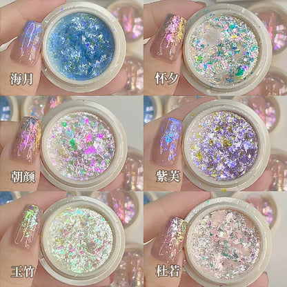 1Pc Ultra-Thin Nail Irregular Art Glitter Sequins Aurora 6 Colors Nail Glitter Paillette Flakes For Sparkle Nail Art Accessories