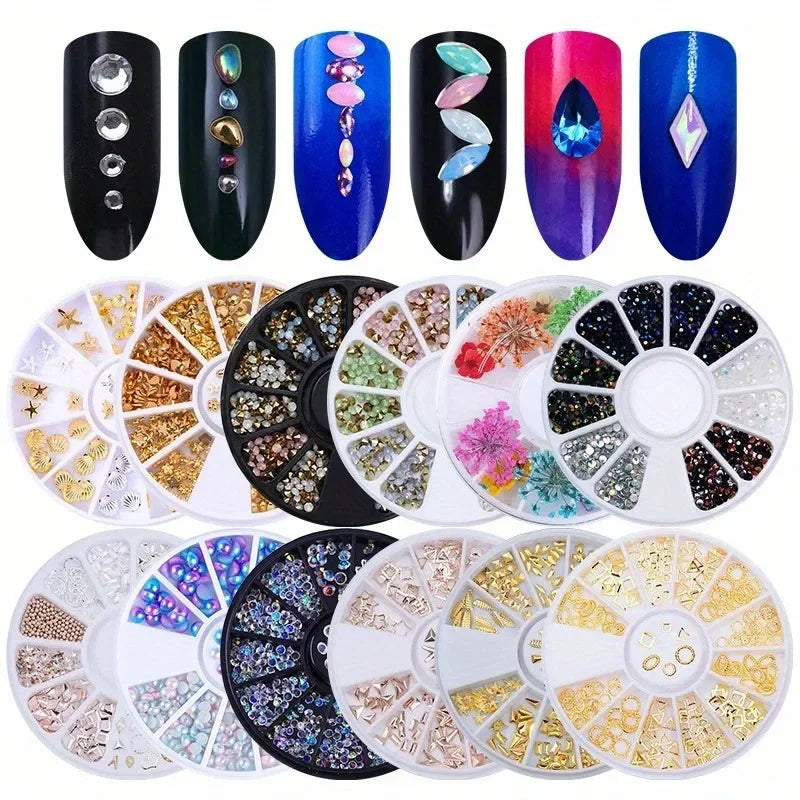 Nail Parts Nail Art Glitter Rhinestone Crystal Gems Jewelry Bead Manicure Decoration Accessories Nail Supplies For Professionals