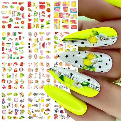 Palm Coconut Tree Summer Theme Nail Water Stickers Leaf Sea Sunset Tropical Style Water Transfer Decals Holiday Manicure Tattoos