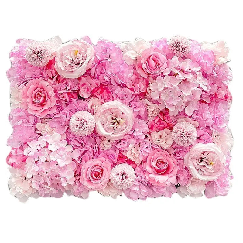 Pink Silk Rose Flower Wall Artificial Flower For Wedding Decoration BabyShow Party Christmas Home Backdrop Decor