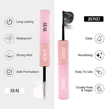 Eyelash Bond and Seal for DIY Lash Clusters Long Lasting Lash Glue Hold 48-72 Hours Waterproof Mascara Wand Makeup