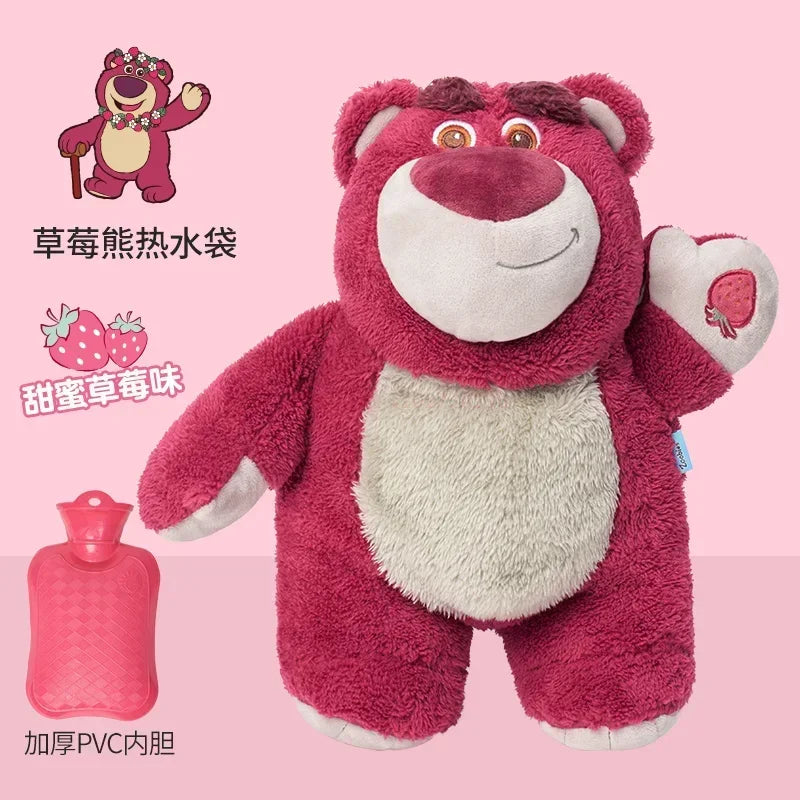 Genuine Disney Stitch Angel Lotso Plush Anime Hand Warm Bottle Hot Water Bottles Winter Portable Warm Hand Bag Birthday Gift