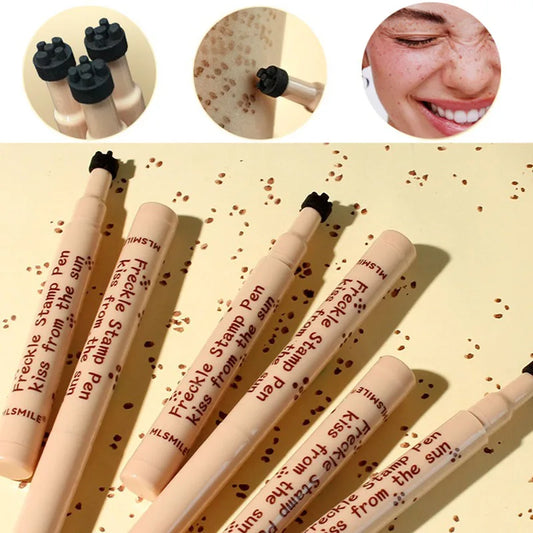 Five Head Face Fake Freckles Pen Natural Waterproof Lifelike Freckles Stamp Pen Long Lasting Dot Spot Pen Makep Tool Cosmetic