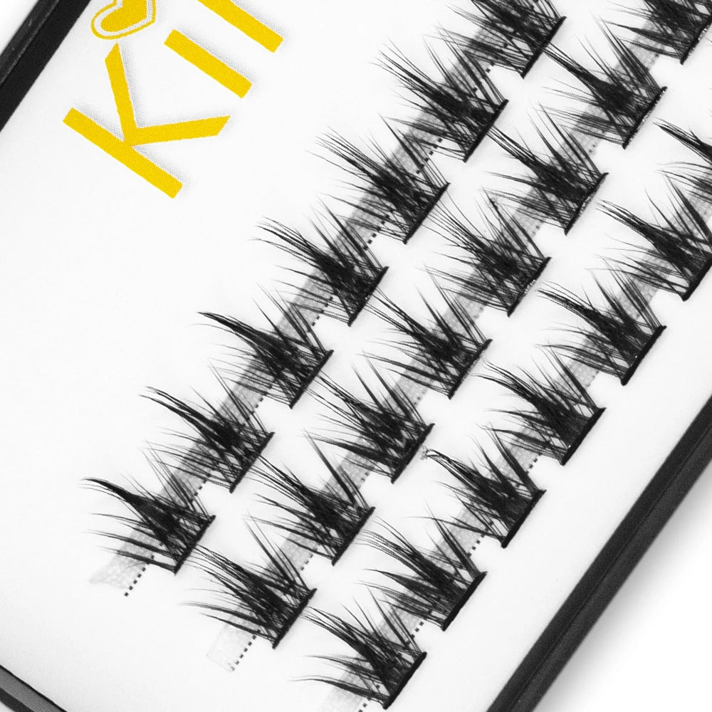 Kimcci 36 Segmented False Bundles Eyelashes Bundles Natural 3D Russian Volume Faux Eyelashes Individual Mink Eyelash Extension