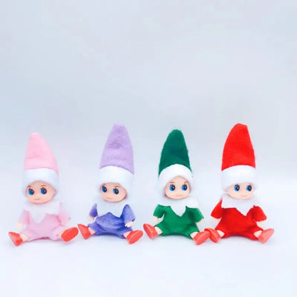 Christmas Baby Elf Dolls Kawaii Mini Babies Elf Dolls Set Plush Toys Accessories Festive Party Christmas Toys Gift for Kid Child