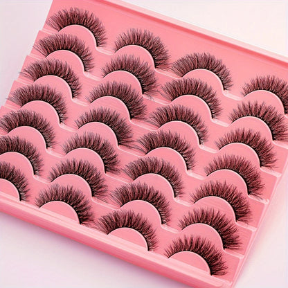 14 Pairs Cat Eye False Mink Lashes Thick Wispy Fluffy Eye Lashes Natural Look Volume Fake Eyelashes eye makeup tool