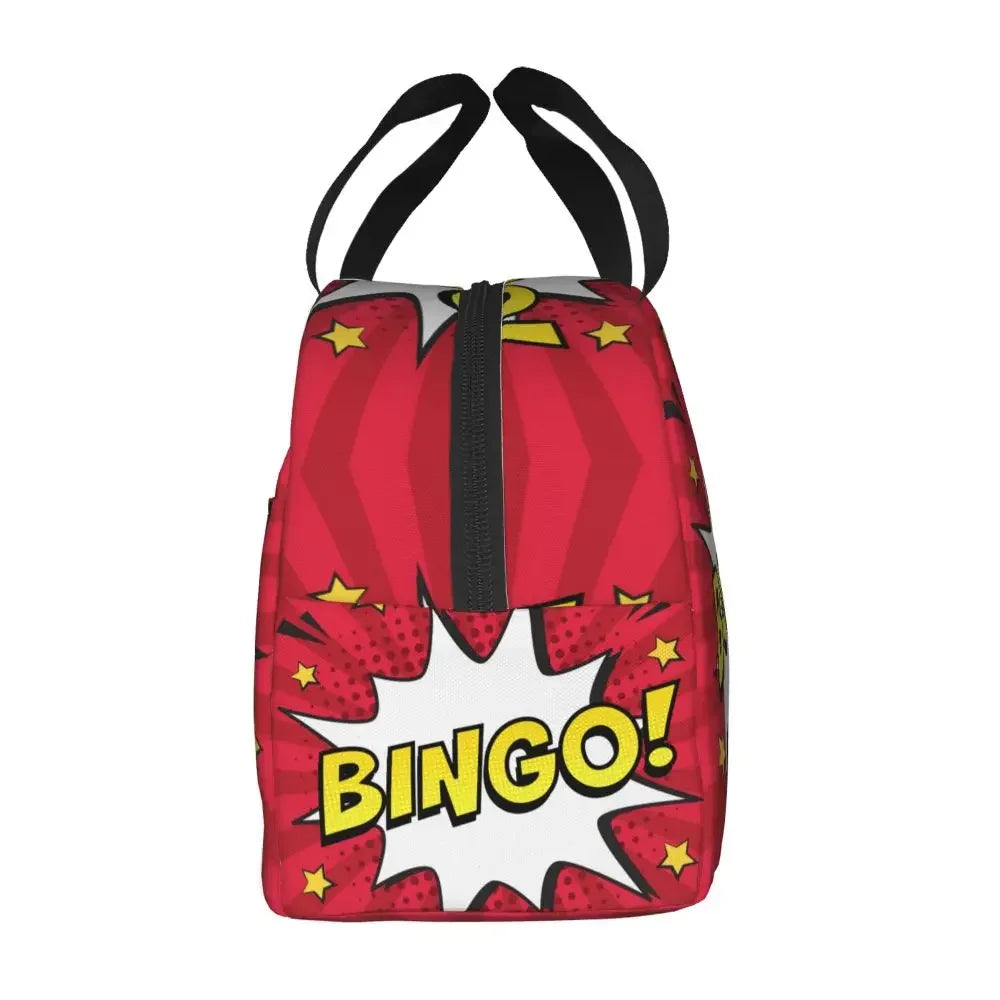 Hot Game Bingo Lunch Bag Leakproof Cooler Thermal Insulated Lunch Box For Women Kids School Beach Camping Travel Food Tote Bags