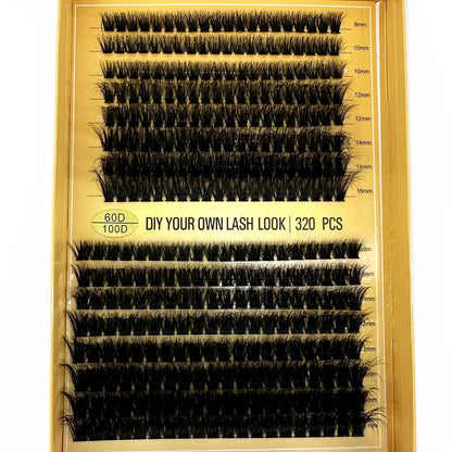 16Rows 320Bundles 5D Fluffy Lashes Cluster 60/80/100D Thick Eyelash Russia Curl Wispy Individual Lashes 8-16mm Eyelash Extension