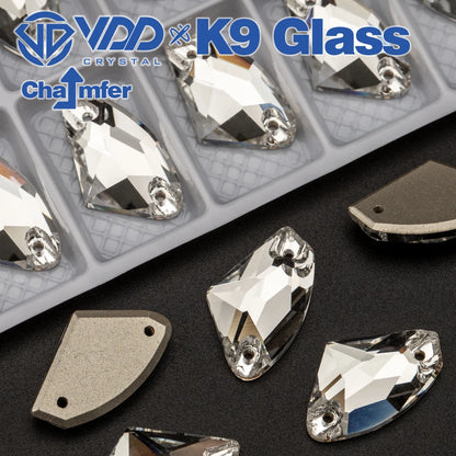 VDD High Quality K9 Glass Sew On Rhinestones Chamfer Sewing Clear Crystal Flatback Stone For Clothes Accessories Wedding Dress