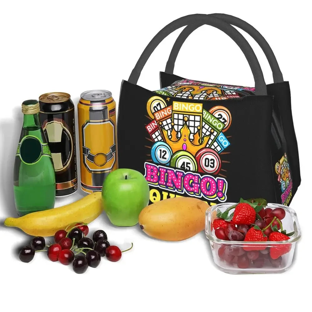 I Love Bingo Game Insulated Lunch Bags for School Office Waterproof Cooler Thermal Lunch Box Women lunchbag