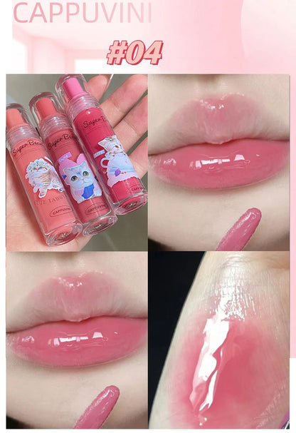 Liquid Lipstick Cute Cat Jelly Lip Glaze Moisturizing Lasting Sexy Red Mirror Lip Gloss Lip Tint Beauty Makeup Lip Care Oil