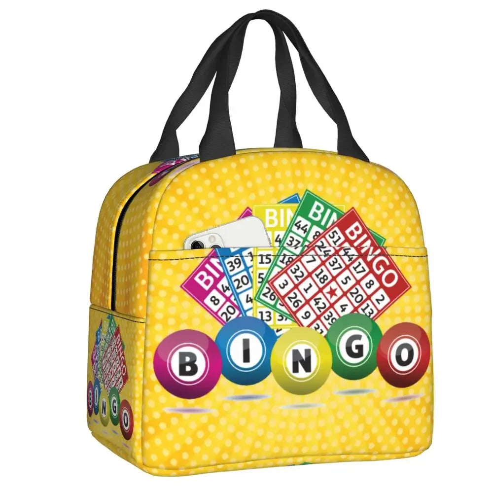 Hot Game Bingo Lunch Bag Leakproof Cooler Thermal Insulated Lunch Box For Women Kids School Beach Camping Travel Food Tote Bags