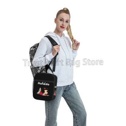 Funny Mafalda Insulated Lunch Bag for Women Kids Resuable Cooler Thermal Lunch Box Portable Bento Tote for Work School Picnic