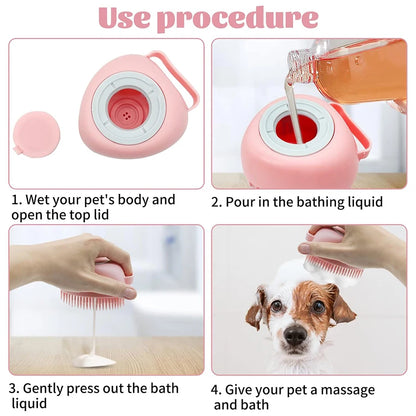 Pet Bath Brush Bathroom Soft Silicone Massage Comb Soft Safety Dog Cat Shampoo Brush Hair Fur Grooming Cleaning Accessories