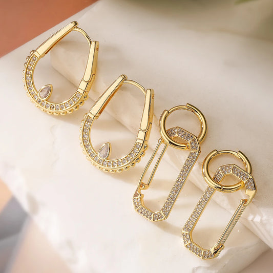 Light Luxury Big Size Drop Earrings For Women Girls,Exquisite AAA Cubic Zirconia Accessories OL Dating Wedding Party Jewelry