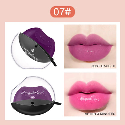 Lip-shaped Lipstick Makeup Temperature Color Changing Lazy Lipstick Velvet Matte Moisturizing Lip Gloss Waterproof Non-stick Cup