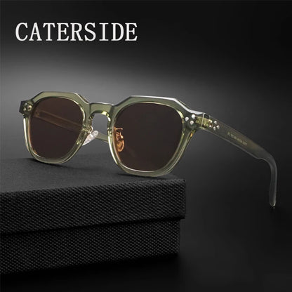 CATERSIDE Retro Polarized Sunglasses Men Ultralight TR90 Frame Polygon Women Sun Glasses Outdoor High Quality Travel  Eyewear