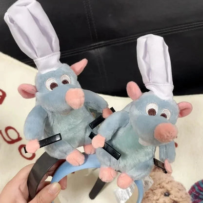 New Ratatouille Hairband Plush Doll Headband Cartoon French Wide-Brimmed Hairpin Photo Headdress Creativity Cute Toy Kids Gifts