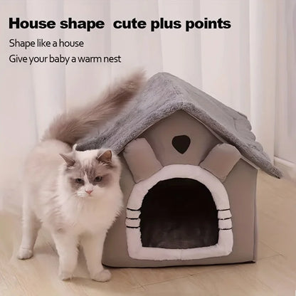 Foldable Pet House Removable Washable Cat House Puppy Cave Sofa Pet Bed House for Extra Small Dogs and Small and Medium Cats