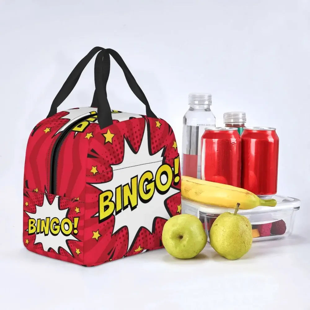 Hot Game Bingo Lunch Bag Leakproof Cooler Thermal Insulated Lunch Box For Women Kids School Beach Camping Travel Food Tote Bags