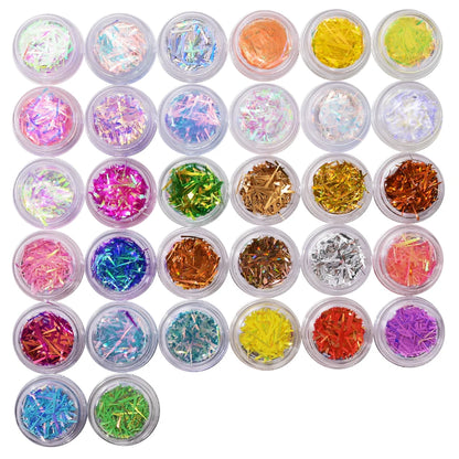 1Box Irregular Holographic Broken Glass Paper Aurora Nail Foil Decal Gradient Laser Flakes Sticker DIY Accessories Manicure Deco