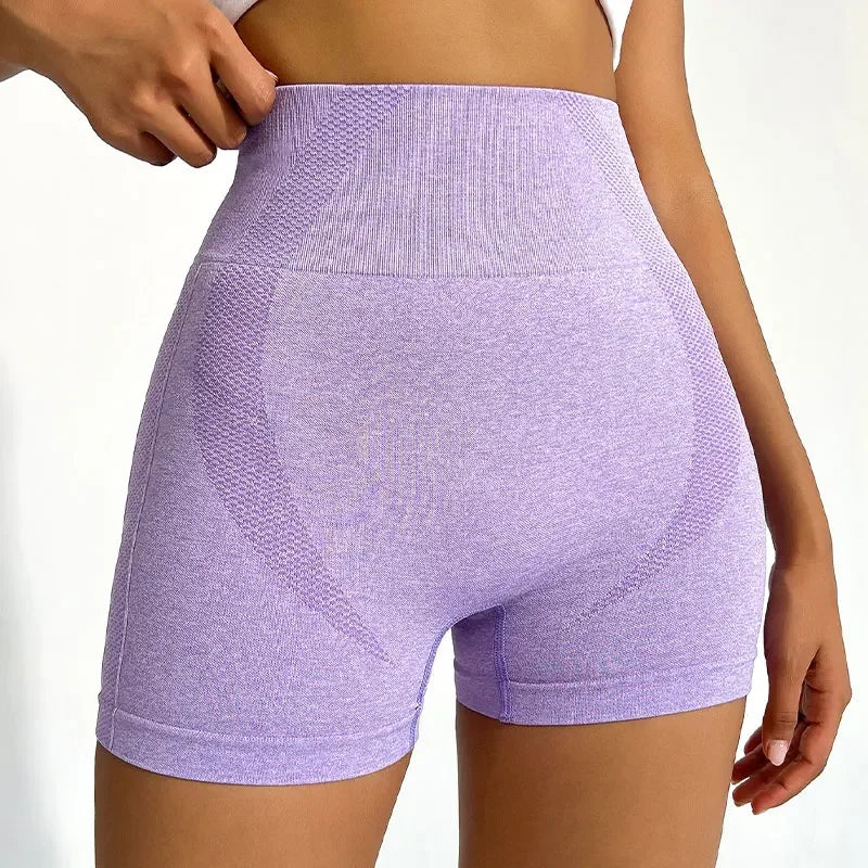 Women's Tight Seamless High Waist Yoga Pants Quick Dry Breathable Running Sports Fitness Shorts