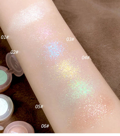 Diamond Highlighter Palette Gorgeous Glitter Eyeshadow Glossy Shiny Silkworm Shadow Shimmer Cowherd Weaver Girl Eyes Makeup