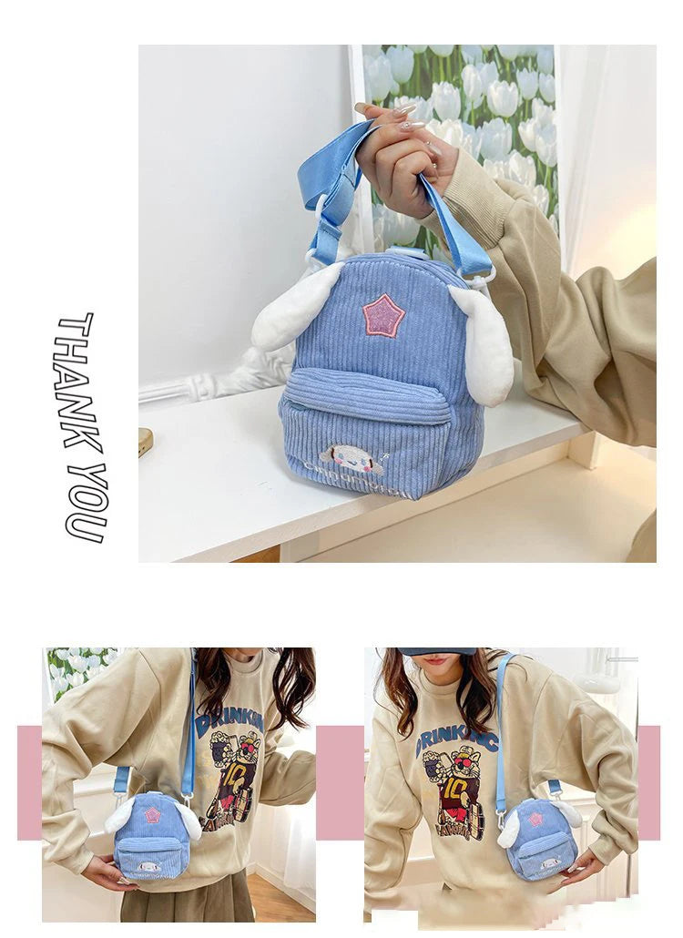 Kawaii Sanrio Plush Bag My Melody Kuromi Cartoon Animal Handbag Cute Cinnamoroll Storage Tote Bags Women Girls Birthday Gifts