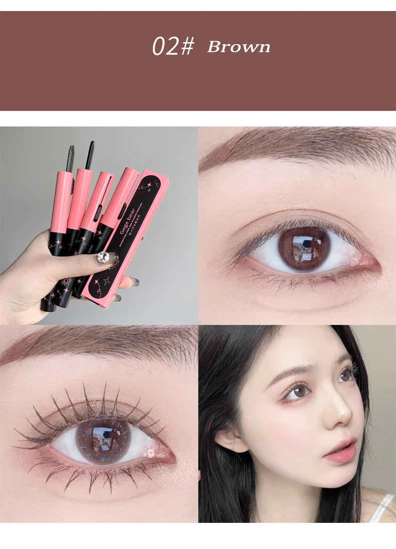 2 In 1 Ultra-fine Mascara Curl Thick Lengthening Mascara With Eyelash Comb Waterproof Non-smudge Curling Fine Brush Mascara