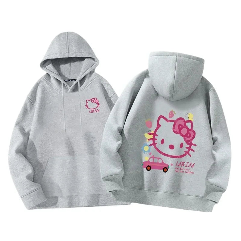 Hoodie Women's Hoodie Spring and Autumn 2024 New American Loose Hello KItty Hoodie Top Hoodie Coat