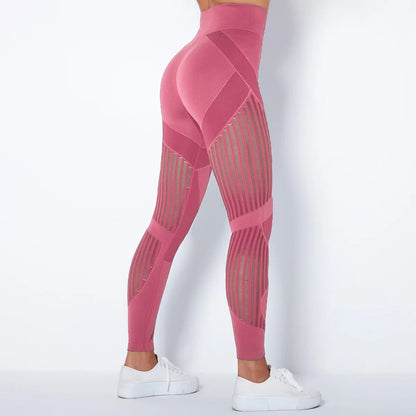 Sexy Women Fitness Leggings Hollow Seamless Leggings High Waist Gym Workout Legging Fashion Breathable Yoga Pant