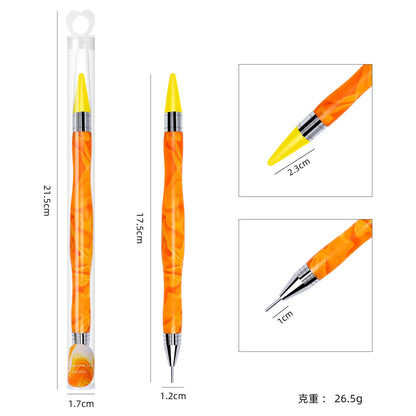 Professional Double Headed Acrylic Nail Art Pen Marbling Printed Painting Dotting Pens Manicure DIY Beauty Tools