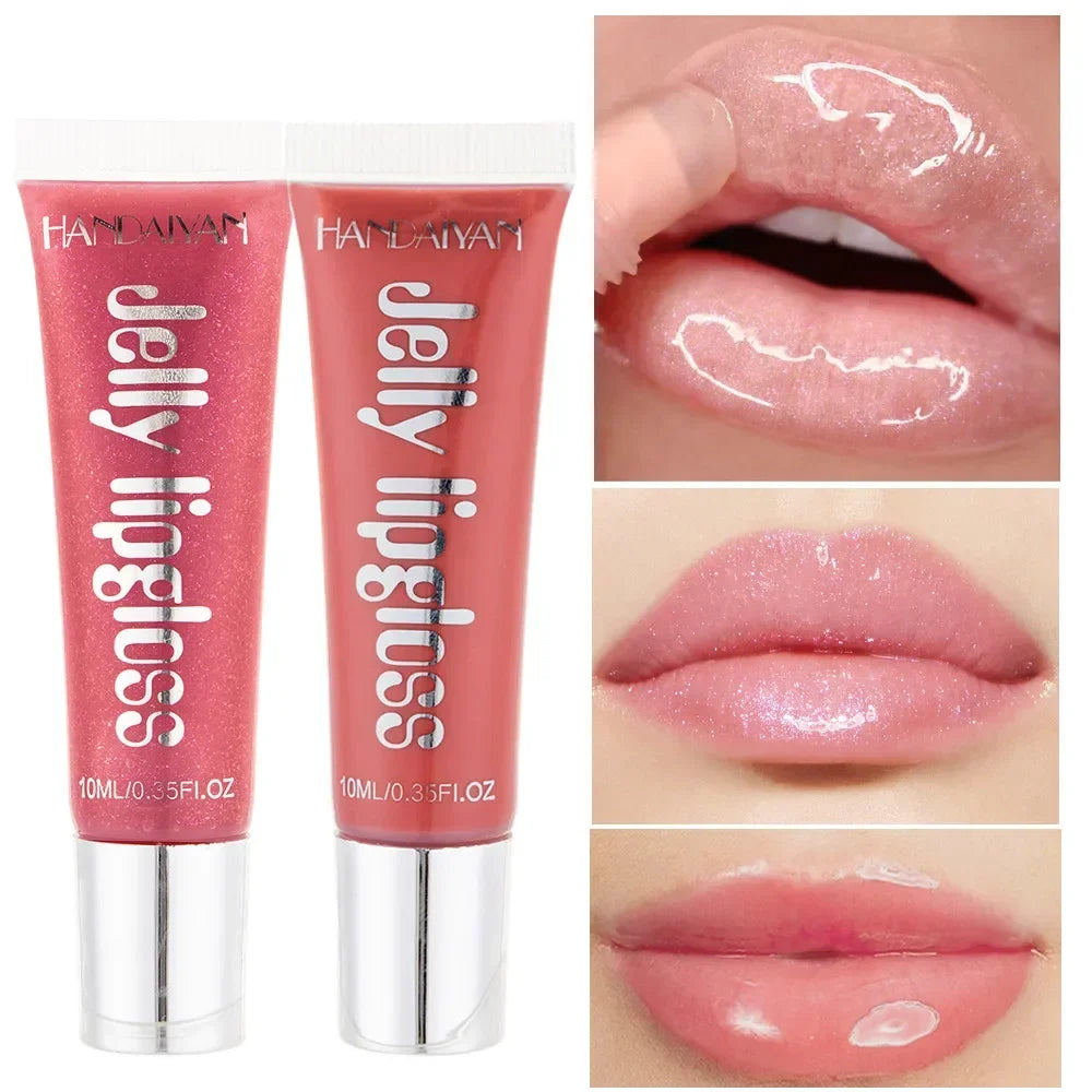 Moisturizing Gloss Plumping Lip Gloss Lip Plumper Makeup Glitter Nutritious Liquid Lipstick Cherry Jelly Oil Clear Lip Gloss