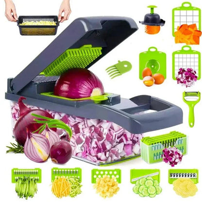 Multifunctional Vegetable Chopper Slicer Cutter Shredders Slicer With Basket Handle Food Grate Food Onion Chopper 14/16 in 1