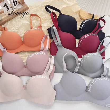 Fashion Women Seamless Bra Sexy Push Up Bralette Underwear Wireless Female Lingerie Letter Pattern Bras Three Quarters