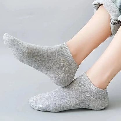 12 Pairs Men Solid Color Boat Socks Comfortable Breathable High-Quality Business Low Tube Socks Casual Men Slippers Ground Socks