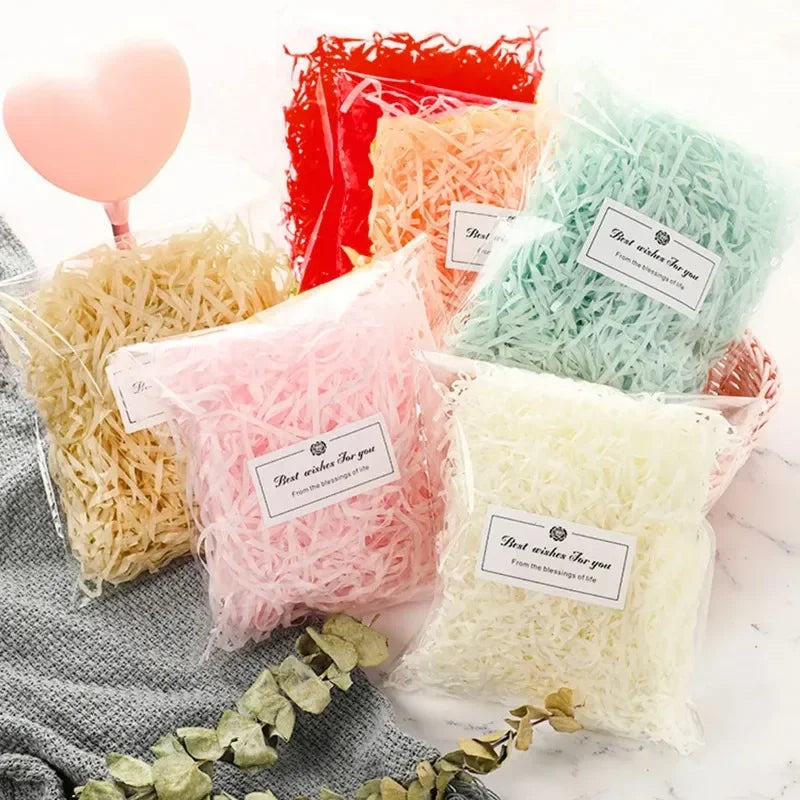 20g Basket Grass Craft Shredded Tissue Raffia Gift Filler Paper Shreds Gift Packaging Basket Filling Stuffer Party Supplies DIY