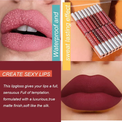 10/6 PCS Lipstick Set Matte Nude Liquid Lip Stain Makeup for women Non stick Cup Lip Gloss Waterproof Long lasting Cosmetics