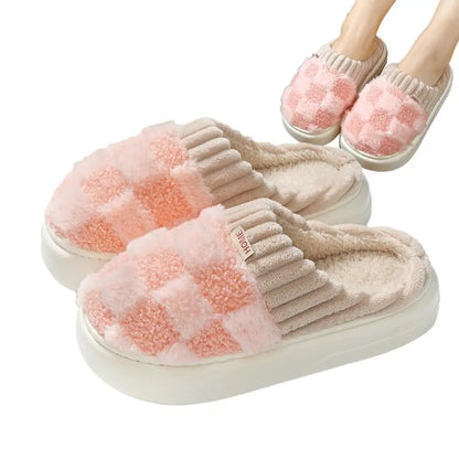 Cute Slippers For Women Cute Checkerboard Slipper Warm Casual Slippers Women's Fashion For Relaxing At Home Work Or Outdoors